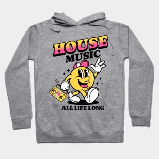 HOUSE MUSIC  - Retro Mascot All Life Long (black/pink) Hoodie